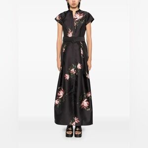 Sachin & Babi Black Floral Belted A-Line Dress - Women